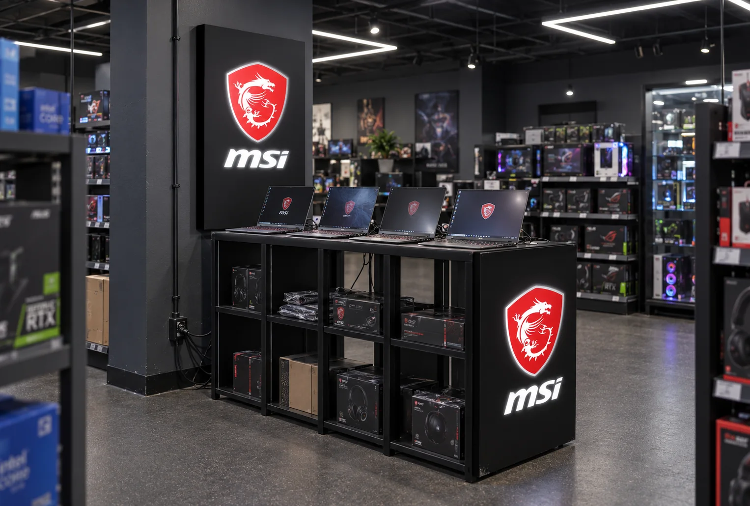 Corner de producto tecnológico para MSI