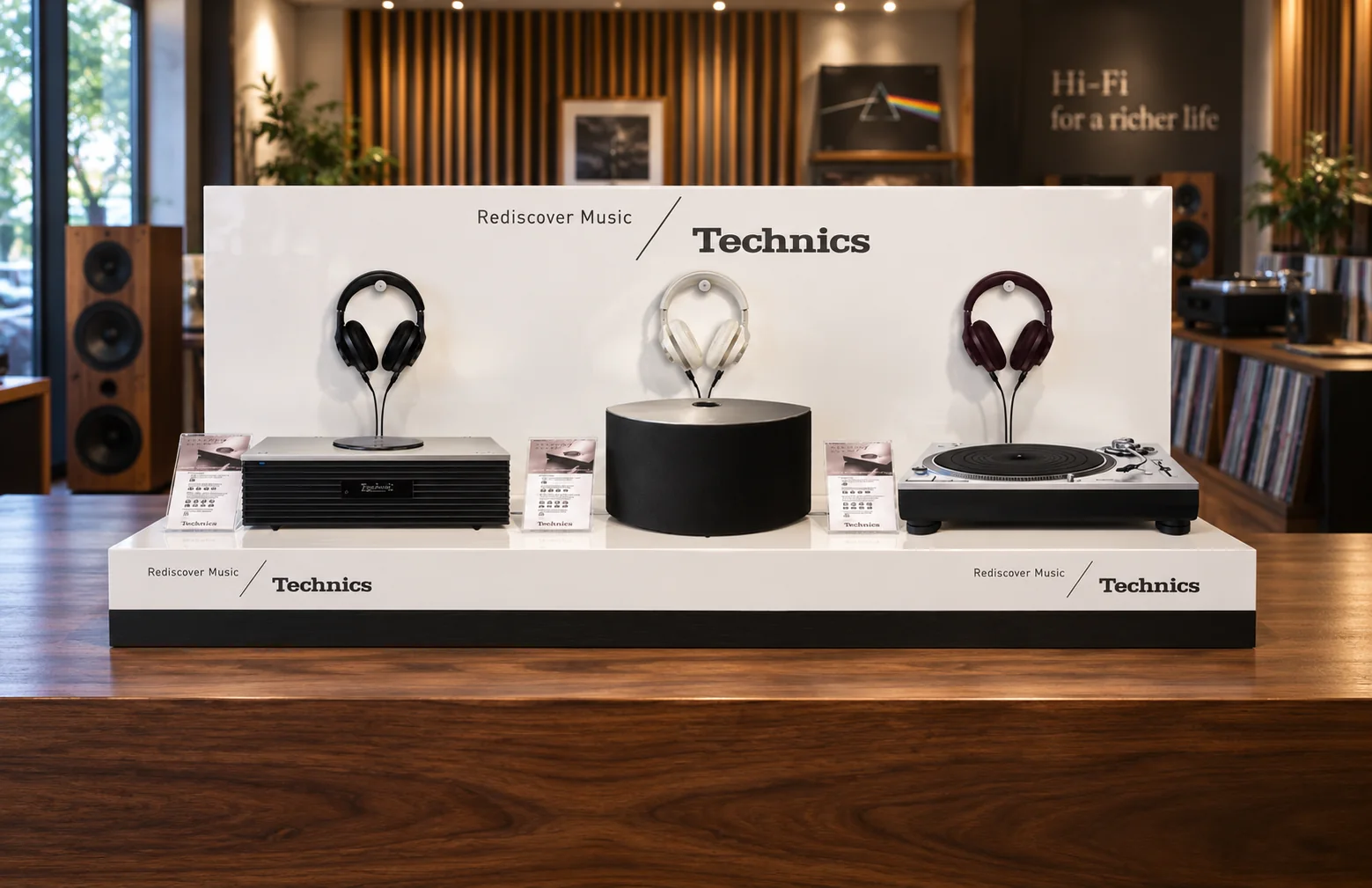 Expositor de sobremesa para audio Technics