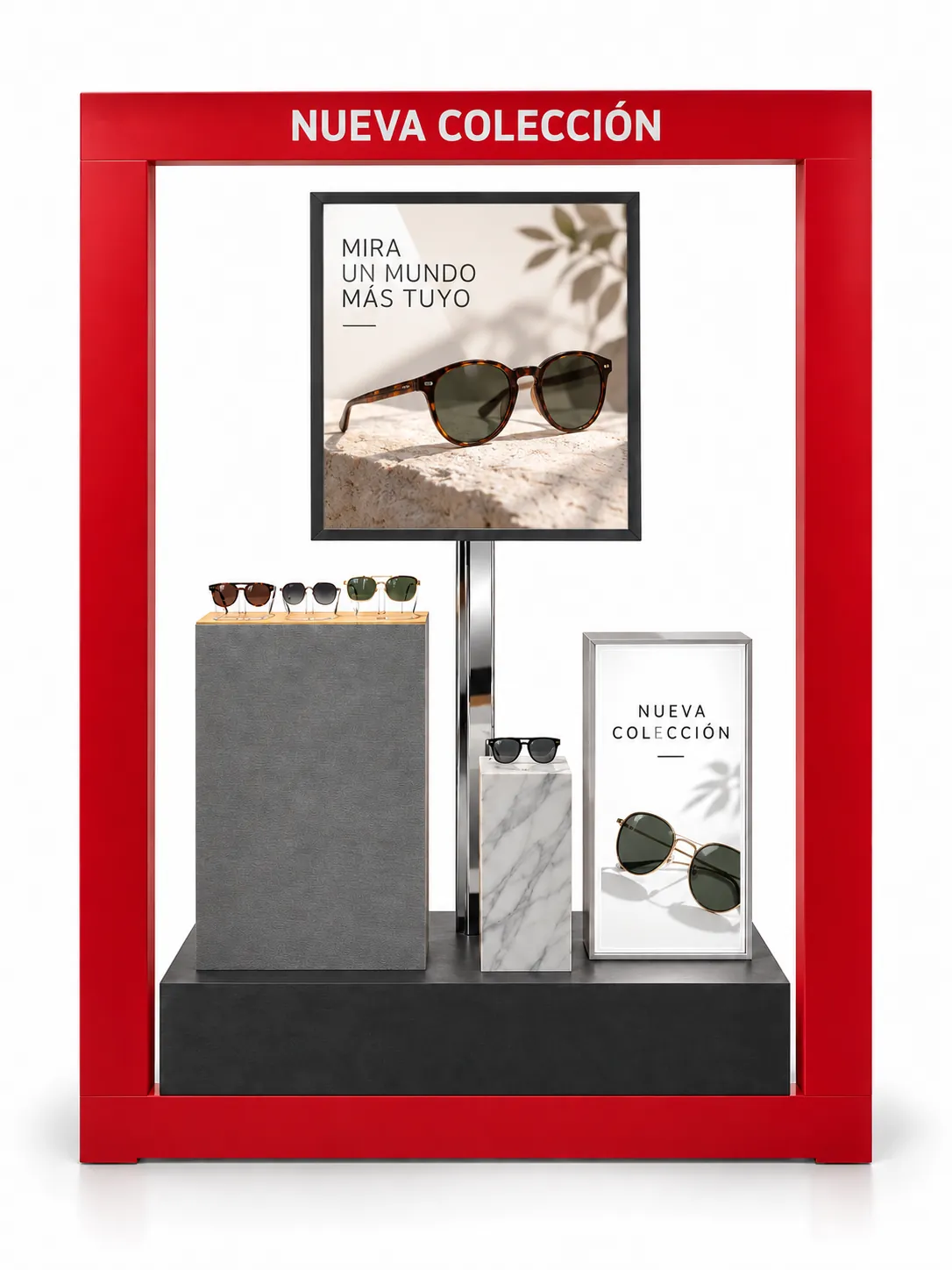 Display de suelo para el lanzamiento de una nueva colección de gafas
