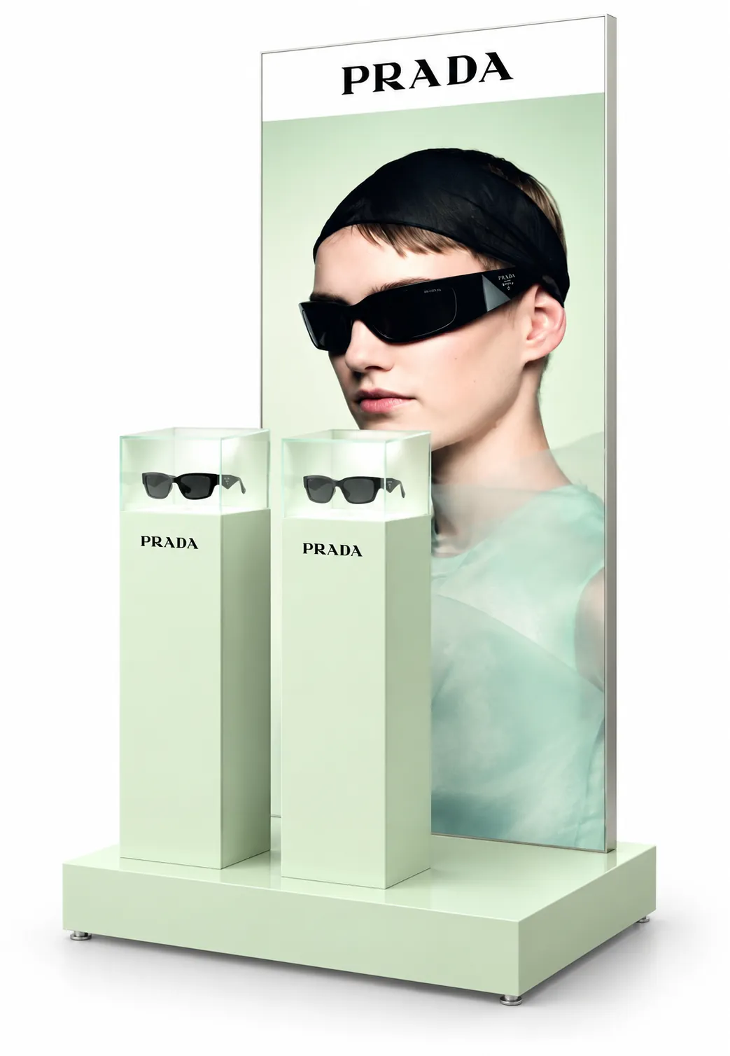 Tótem de campaña para gafas de sol Prada