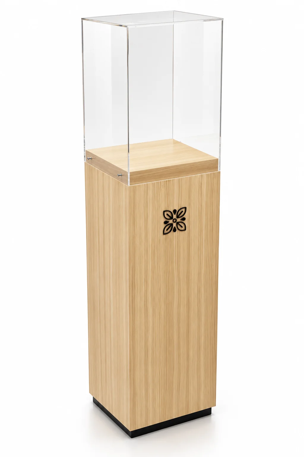 Vitrina expositora de suelo en madera natural