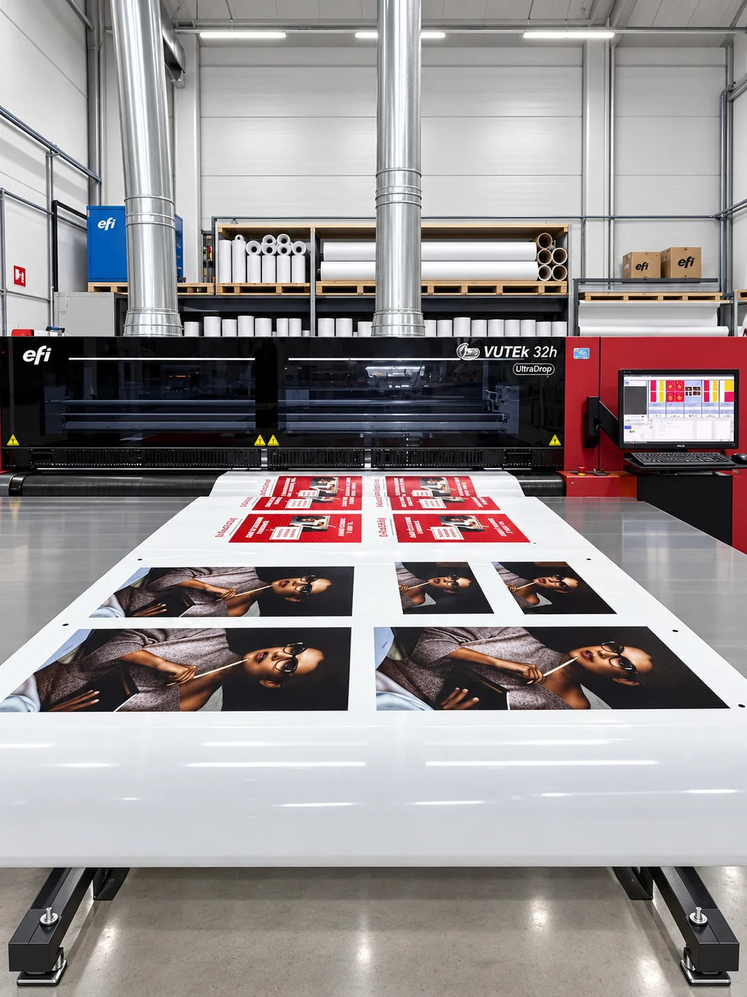 Pliegos de impresión digital de gran formato con imágenes de producto