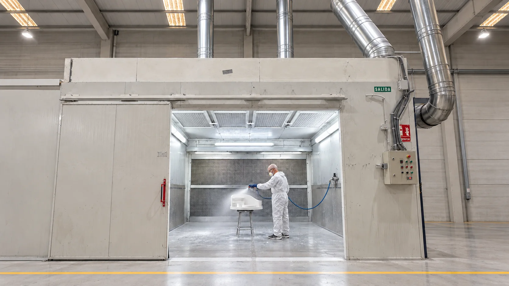 Cabina de pintura para el lacado profesional de piezas