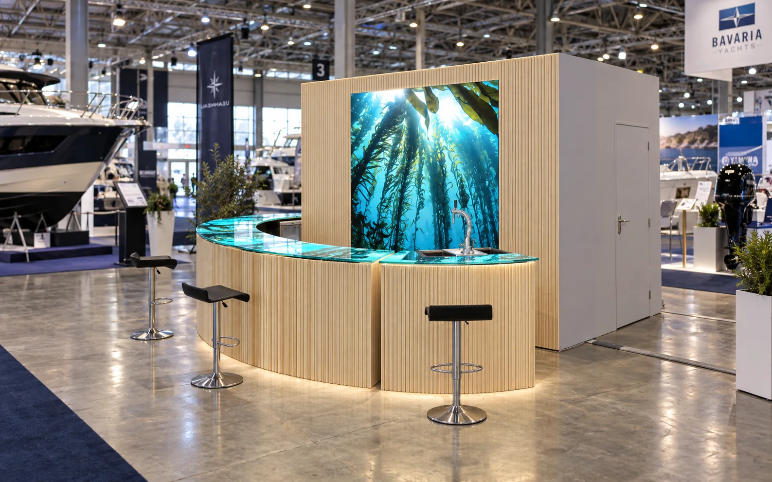 Stand ferial de gran formato para Bavaria Yachts